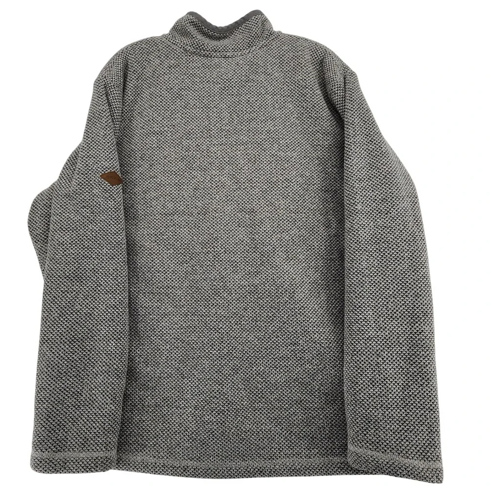 Orvis XL Gray 1/4 Zip Pullover Sherpa Lined Knit Sweater Gorpcore Cabin Outdoor